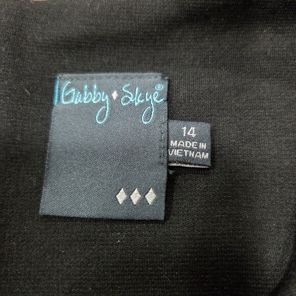 Gabby Skye Career Sheath Dress Color Block Tan and Black NWT Size 14 - Picture 6 of 9